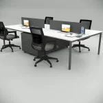 Ear Quadruple Workstation Shelf White