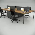 Ear Quadruple Workstation Shelf Walnut