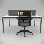 Ear Double Desk Workstation White