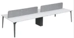 Compact Four-Person Workstation with Fabric Dividers