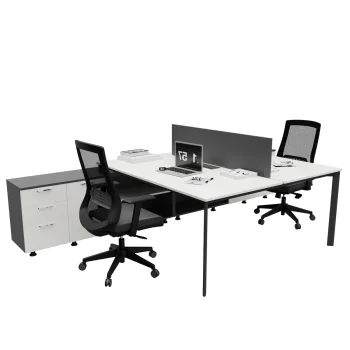 VEGA Radna stanica za 2 osobe sa dužom integrisanom komodom